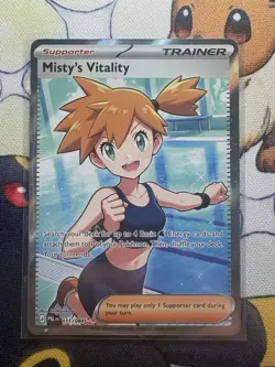 Misty’s Vitality 111/084 Ultra Rare Full Art Pitch Black Pokemon Card NM - Image 2