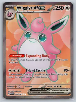 2023 Pokemon SV 151 Wigglytuff ex Ultra Rare #187/165 - Image 1