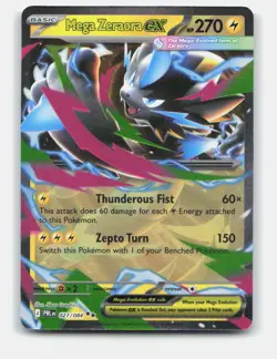 Mega Zeraora ex 027/084 Double Rare Pitch Black Pokemon Holo Near Mint - Image 1