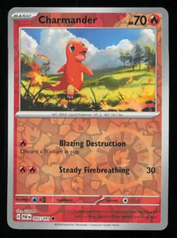 Charmander 007/091 Common Paldean Fates Pokemon Reverse Holo Near Mint - Image 1