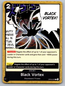 Black Vortex OP09-097 Common Emperors in the New World One Piece Near Mint - Image 1