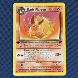 Dark Flareon 35/82 - Team Rocket - Uncommon 1st Edition Pokemon Card - MP - Image 1
