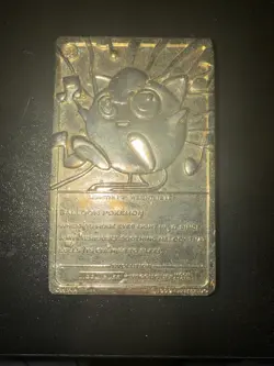 1999 Jiggly Puff Burger King Nintendo Pokemon 23K Gold Plated Trading Card Bar - Image 1