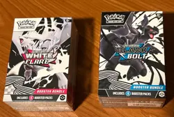 In Hand Pokemon Black Bolt and White Flare Booster Bundle Set of 2 Sealed New - Image 1