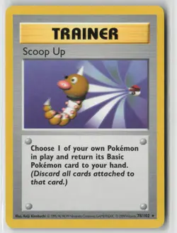 Scoop Up 78/102 Rare Base Set Shadowless Pokemon Unlimited Heavily Played - Image 1