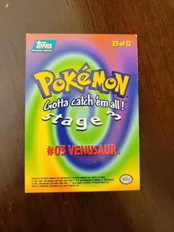 DMG! 1999 Topps Pokemon The Movie Blue Logo Venusaur #3 E3 of 12 - Image 2