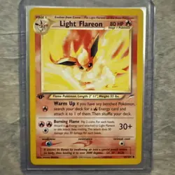 Pokemon TCG Light Flareon 46/105 Uncommon Neo Destiny Pokemon 1st Edition NM - Image 1