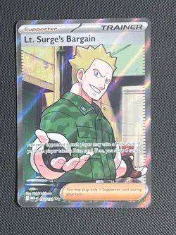 Lt. Surge's Bargain 170/132 Ultra Rare Full Art Pokemon Mega Evolution NM - Image 1