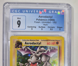 Pokemon 1999 WOTC Aerodactyl 1/62 Holo Fossil Mint CGC 9 Quad+ - Image 2
