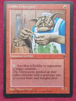 Magic The Gathering FALLEN EMPIRES GOBLIN CHIRURGEON GELON red card MTG - Image 1