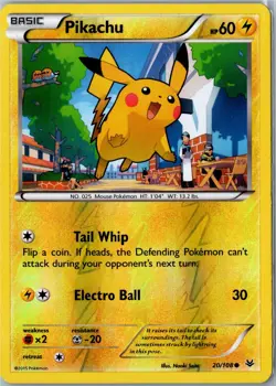 Pikachu Roaring Skies 20/108 Common Reverse Holo Lightly Played - Pokemon Card - Image 1