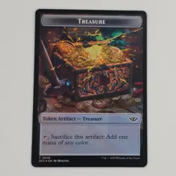 MTG Zombie Rogue / Treasure Token OTJ T 0015 Full Art Foil EN Magic Card - Image 3