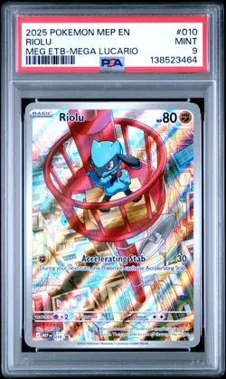 Riolu Mega Evolutions ETB Promo PSA 9 2025 Pokemon Black Star Promo #010 - Image 1