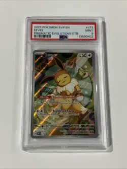 2025 POKEMON SCARLET & VIOLET SVP EN-PRISMATIC EVOLUTIONS EEVEE #173 PROMO PSA 9 - Image 1