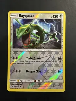 Pokemon TCG Rayquaza SM Reverse Holo Rare Guardians Rising 106/145 NM - Image 1