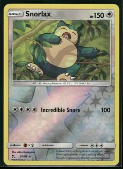 SNORLAX 50/68 RARE HIDDEN FATES POKEMON REVERSE HOLO NM/M - Image 1