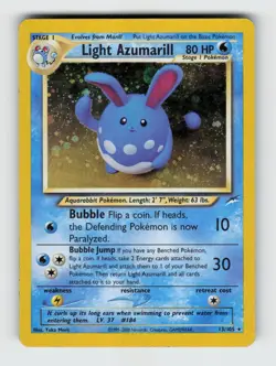 Light Azumarill 13/105 Unlimited Holo Rare Neo Destiny Pokemon 2002 MP - Image 1