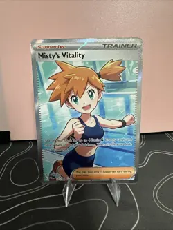 Misty's Vitality 111/084 Ultra Rare Pitch Black Pokemon Holo Near Mint - Image 1