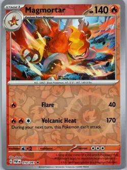 Pokemon Magmortar SV: Paldean Fates 010/091 Near Mint NM Reverse Holo - Image 1