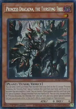 Yugioh! Princess Dracaena, the Thirsting Tree, BLZD-EN027, Secret Rare, 1st Ed. - Image 1