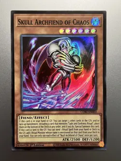 Yugioh - Skull Archfiend of Chaos Super Rare CORI-EN002, Near Mint, 1st Edition - Image 1