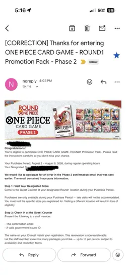 Round 1 One Piece Trading Card Game Promo (ENGLISH) ✅ PRESALE - 10 SEALED PACKS! - Image 2