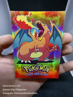 Pokemon Card - CHARIZARD #E6 (RAINBOW FOIL) TOPPS / YEAR 1999 "SECOND PRINT" - Image 1