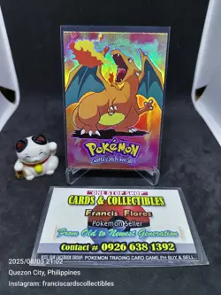 Pokemon Card - CHARIZARD #E6 (RAINBOW FOIL) TOPPS / YEAR 1999 "SECOND PRINT" - Image 2