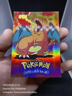 Pokemon Card - CHARIZARD #E6 (RAINBOW FOIL) TOPPS / YEAR 1999 "SECOND PRINT" - Image 4