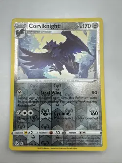 Pokemon Card Corviknight Fusion Strike Reverse Holo Rare 190/264 NM - Image 1