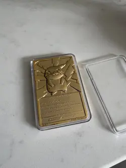 1999 Pokemon Burger King Pikachu 23k Gold Plated Metal Card WOTC - Image 5