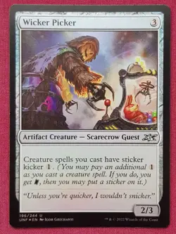 Magic The Gathering UNFINITY FOIL WICKER PICKER artifact card MTG - Image 1
