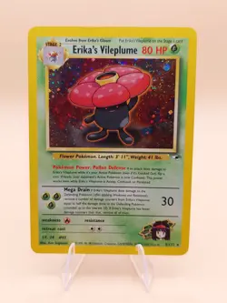 Erika's Vileplume Holo Rare Gym Heroes 5/132 Pokemon Card - WOTC 2000 SWIRL - Image 1