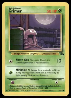 Pokemon Cards Grimer 48/62 Unlimited Fossil WOTC Common NM - Image 1