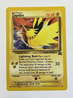Zapdos basic vintage BLACK STAR PROMO #145 Pokemon Card 2000 near MINT + 💎 - Image 1