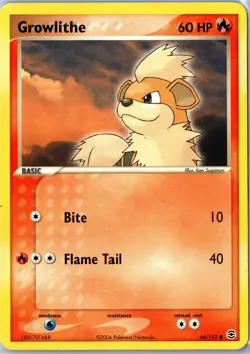 Growlithe FireRed & LeafGreen 64/112 Common MP - Vintage Pokemon Card - Image 1