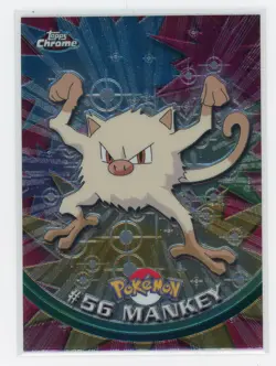 Topps Chrome Pokemon - Mankey #56 - TV Animation Edition - Base - Image 1