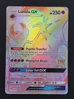 Pokemon Lunala GX (Secret) - 153/149 - Holo Secret Rare SM Base Set NM - Image 1