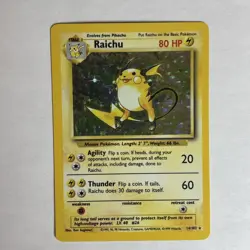 Pokemon Raichu 14/102 Base Set Holo Rare Vintage WOTC 1999 - Image 1