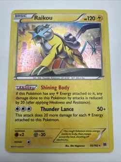 2015 Pokemon XY BREAKthrough 55/162 Raikou Holo - Image 1