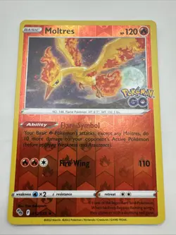 Moltres 012/078 Holo Rare Pokemon GO Pokemon Near Mint - Image 1