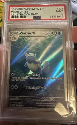 2023 POKEMON MEW EN-151 ILLUSTRATION RARE #171 WARTORTLE PSA 9 - Image 1