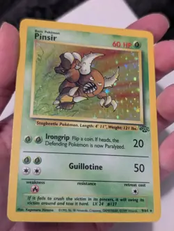 Nintendo Pinsir 9/64 Jungle Holo Rare Unlimited 1999 English 60HP Pokemon TCG MP - Image 3