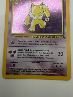 1999 Hypno ⭐ 8/62 Unlimited Vintage WOTC Holo Rare Fossil Pokemon MP - Image 3