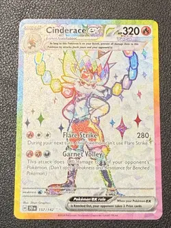 Pokemon TCG Cinderace EX Stellar Crown Double Rare Holo 157/142 - Image 1
