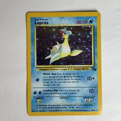 Pokemon TCG Lapras Fossil 10/62 Holo 1999-2000 Wizards Base Set Copyright... - Image 1