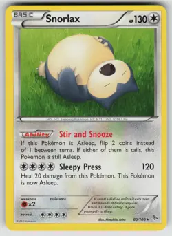 Snorlax 80/106 Rare Flashfire Pokemon Lightly Played - Image 1