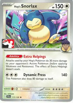 Hop's Snorlax 117/159 Rare Journey Together Pokemon Holo Near Mint - Image 1