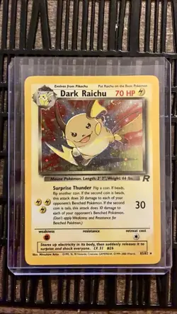 Pokemon Dark Raichu 83/82 Team Rocket Holo Secret Rare Unlimited English 70 HP - Image 1