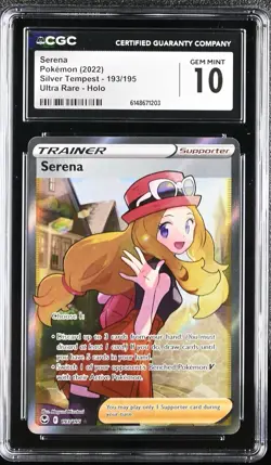 Serena Full Art CGC 10 GEM MINT 193/195 Silver Tempest Ultra Rare Holo 2022 - Image 1